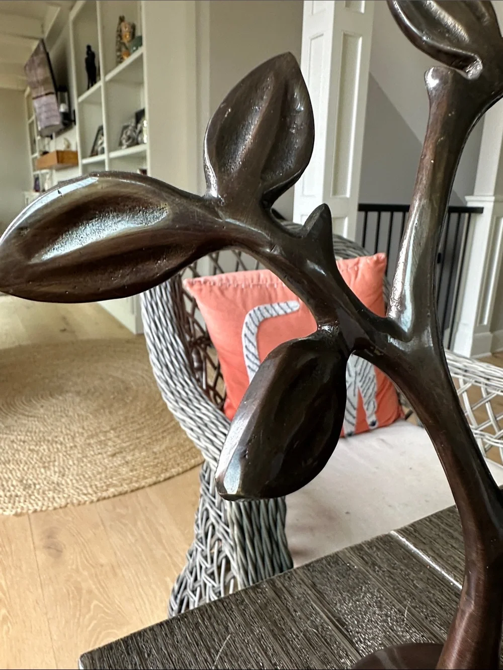 Pottery Barn Bronze Leaf sculpture